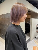 ヘアー アイス ルーチェ(HAIR ICI LUCE) ブリーチカラー/ラベンダーベージュ/切りっぱなしボブ/星