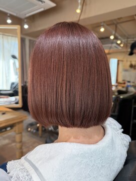 フリックヘアサロン 梅田茶屋町2号店(FLICK HAIR SALON) イルミナカラー/ボブ/ダブルカラー/ピンクベージュ