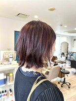 リンクヘアー(link hair) ボブレイヤー×ピンクブラウン