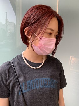 シーズ 栄(sea's) ミニボブ+レッドオレンジカラー