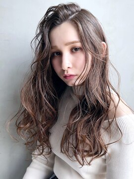 アルバム 銀座(ALBUM GINZA) ゆるウェーブ_マロンベージュかきあげロングアースカラー_8440