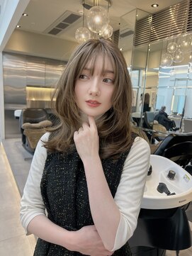 ノク 渋谷(nok) くすみベージュレイヤー_ショコラアッシュヘルシースタイル