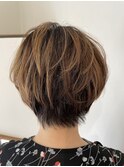 丸みショート×ハイライト