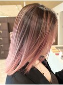 20代30代大人可愛い透明感ピンクバレイヤージュケアブリーチ