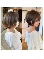 大人可愛い小顔ひし形クビレ丸み20代30代40代大人ショート(蘭)