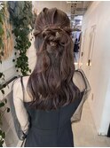 【杏実】ハーフアップ　お呼ばれヘアセット　結婚式ヘア