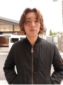 メンズボブウルフメンズミディアムレイヤーカットメンズウルフ