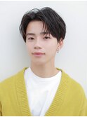 メンズさわやかアップバングセンターパート