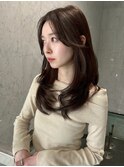 レイヤーカット/顔周りレイヤー/韓国レイヤー/ハッシュカット