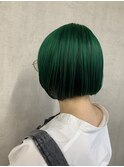 ボブ×アクリルグリーン　カーキ系カラー　グリーン　マット