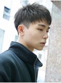 メンズヘアツーブロック刈り上げ 【ナチュラル束間ショート】