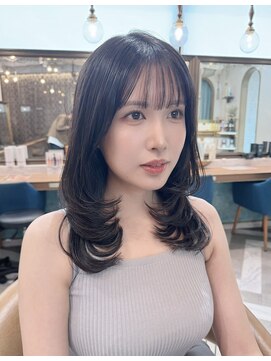 ロンドアベニール 北千住(Lond avenir) くびれヘア/顔周り/韓国/レイヤーカット/黒髪/ロング/前髪北千住