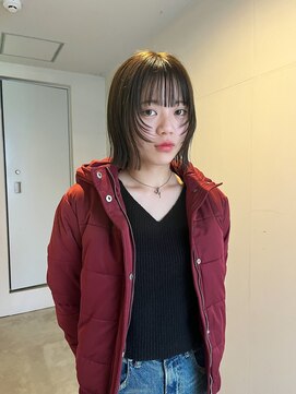 カノエ 岡山店(canoe) オリーブベージュ×顔周りレイヤー