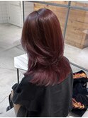 赤髪カラー/レイヤーカット