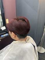 アイズ 海老名(AIZU)&nbsp;メンズレッドカラー　暖色系　ブリーチ無し　ショートスタイル