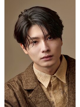 アズ ワン(AS ONE) 韓国ヘアコンマバング韓国マッシュセンターパートフェザーパーマ