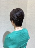 似合わせショートカット/透明感白髪染めカラー/モノトーンカラー