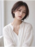 池袋 大人ショート シアーバング ひし形ボブ チャコールグレー