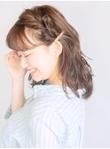 くるりんぱで！編み込み風アレンジ