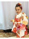 【下北沢＊I'll b hair＊】七五三着付け.和洋可愛いお団子ヘア