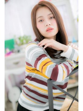 ミック ヘアアンドメイク アップ 駒込店(miq Hair&Make up) シンプルカッコイイ!ダークアッシュかき上げストレート