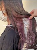 インナーカラーテラコッタデジタルパーマくすみブルーミニウルフ