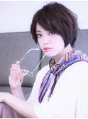 グレイアッシュくせ毛風小顔韓国マッシュくせ毛ショートs2