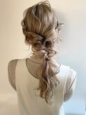 結婚式二次会パーティーヘアセット大人可愛いポニーテール