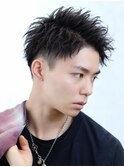 かきあげツイストショート【ツーブロック刈り上げ黒髪短髪】