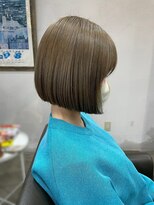 カトル ヘア デザイン(Quatre hair design) くすみベージュ　ワンレンボブスタイル