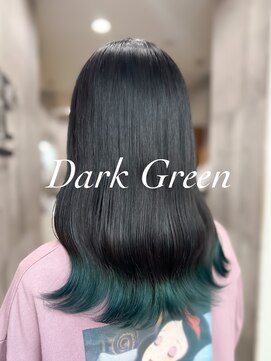 アンダーバーホワイト 南海難波店(_WHITE) 裾カラー【dark green】