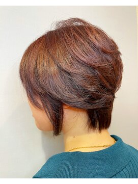 オリジンズヘアーセカンド 守谷店(Origins hair 2nd) ショート×ニュアンスハイライト×モーブピンクカラー