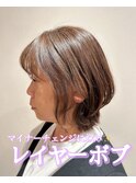 伸ばしかけスタイル/レイヤーボブ/つや髪