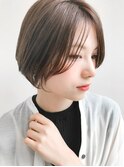 ★前下がりハンサムショートボブパーマ30代40代50代白髪ぼかし
