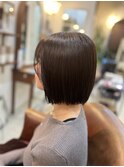パツっとミニボブ×ダークグレージュ