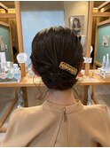 【お呼ばれヘアセット】ミディアムボブのシニョンスタイル★彡