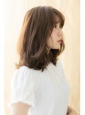 韓国風巻き外ハネ毛先パーマくびれミディアム314X川口20代30代