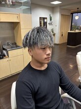 マモル(MAMORU) 縦落ちツイスト×ホワイトメッシュ