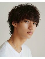 メンズサロンAlo 渋谷 #メンズカット#メンズパーマ#眉毛#ブリーチ#縮毛矯正#MEN'S特化&nbsp;ニュアンスパーマ/センターパート/波巻きツイストスパイラル渋谷
