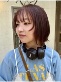 ビタミンカラー×顔周りレイヤーのシャギーボブ