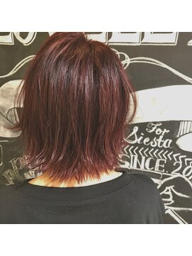 ラべリー 池袋(LOVELEY) お客様Style117 外ハネレイヤーチェリーピンク 【 shoma 】