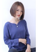 ことりベージュローライト大人かわいい小顔スリークボブ大人ボブ