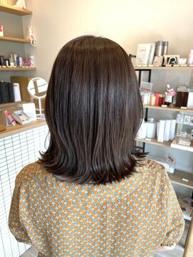 リール ヘアー 箱崎店(rire hair) 外ハネミディ×インディゴブルー