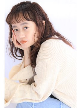 アルベロ(albero) オン眉ロングレイヤーのデジタルパーマヘア20代30代40代