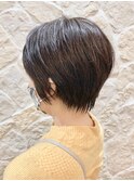 束感ショート/ビターショコラ/チャコールグレー