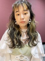 アルバム 池袋(ALBUM) インナーカラーミント_外ハネボブセクションカラー_9195