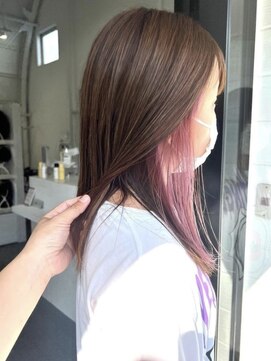 ザヘアメイクシェア(THE -HAIR MAKE SHARE-) 人気のアクセント☆秋冬くすみピンクインナーカラー