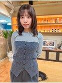 ナチュラルブラウン、顔まわりレイヤー