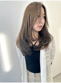デザインカラー/レイヤーカット/ウェットヘア/オリーブベージュ