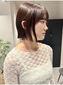 【mimura】切りっぱなしボブ　ショコラブラウン　外はねボブ草加